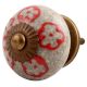 Red Embossed Tiny Flower Crackle Ceramic Drawer Knob Online